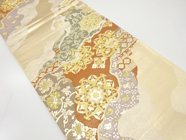 道長取りに名物裂織り出し袋帯